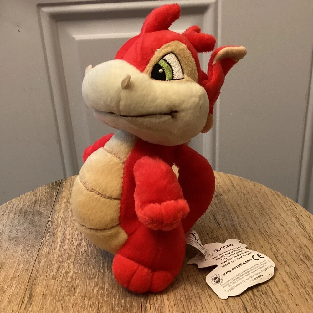 NEW 2002 Neopets Scorchio 8" Plush Red Dragon Stuffed Animal Vintage - Picture 1 of 10